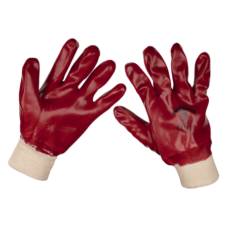 General Purpose PVC Gloves Knitted Wrist (Large) - Pair Model No-9106L