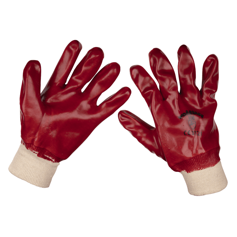 General Purpose PVC Gloves Knitted Wrist (Large) - Pair Model No-9106L