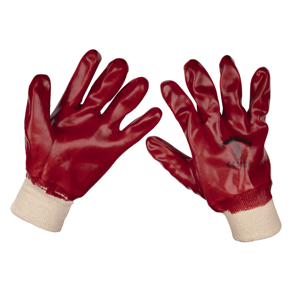 General Purpose PVC Gloves Knitted Wrist (X-Large) - Pair Model No-9106XL