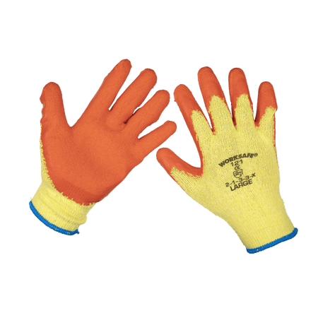 Super Grip Knitted Gloves Latex Palm (Large) - Pack of 12 Pairs Model No-9121L/12