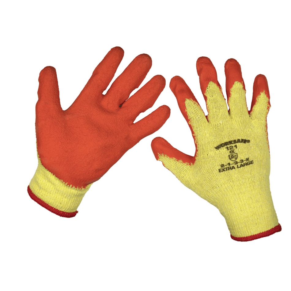 Super Grip Knitted Gloves Latex Palm (X-Large) - Pair Model No-9121XL