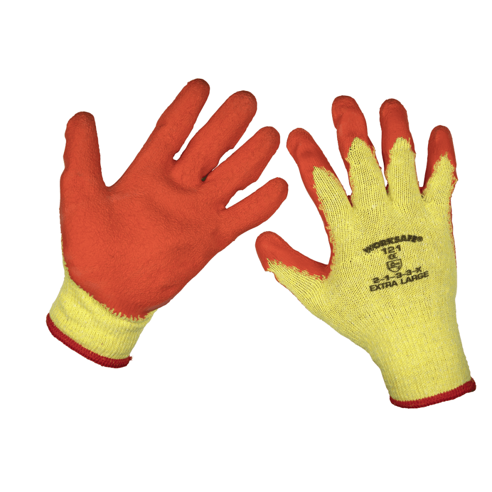 Super Grip Knitted Gloves Latex Palm (X-Large) - Pack of 12 Pairs Model No-9121XL/12
