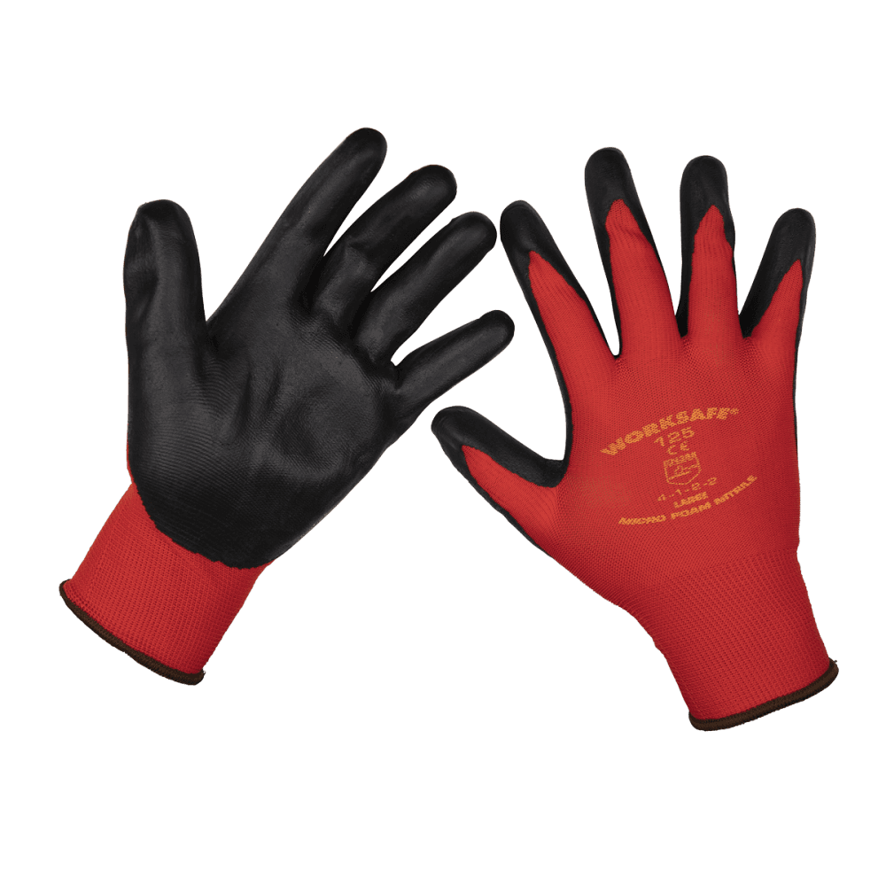 Flexi Grip Nitrile Palm Gloves (Large) - Pack of 6 Pairs Model No-TSP125L/6