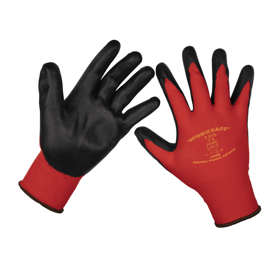 Flexi Grip Nitrile Palm Gloves (Large) - Pack of 6 Pairs Model No-TSP125L/6