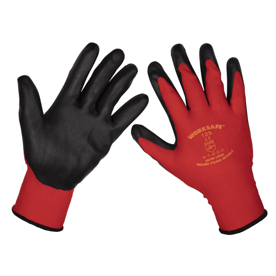 Flexi Grip Nitrile Palm Gloves (X-Large) - Pack of 6 Pairs Model No-TSP125XL/6