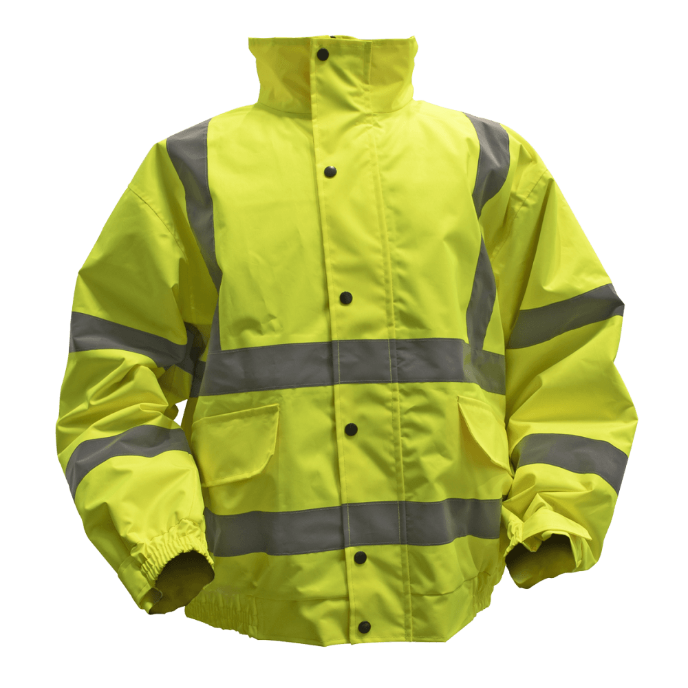 Hi-Vis Yellow Jacket with Quilted Lining & Elasticated Waist - Large Model No-802L
