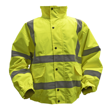 Hi-Vis Yellow Jacket with Quilted Lining & Elasticated Waist - Large Model No-802L
