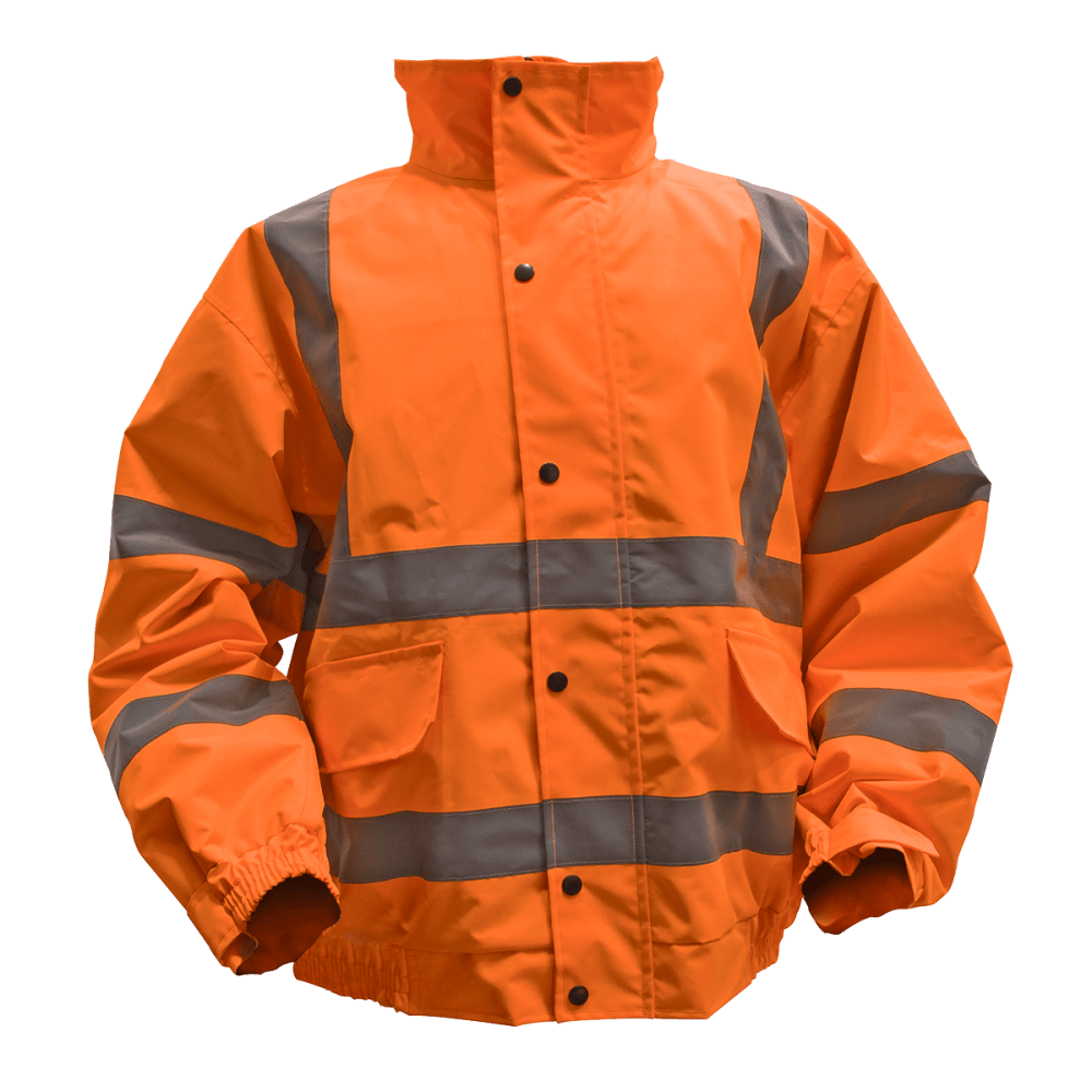 Hi-Vis Orange Jacket with Quilted Lining & Elasticated Waist - Large Model No-802LO