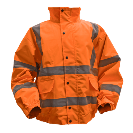 Hi-Vis Orange Jacket with Quilted Lining & Elasticated Waist - Large Model No-802LO