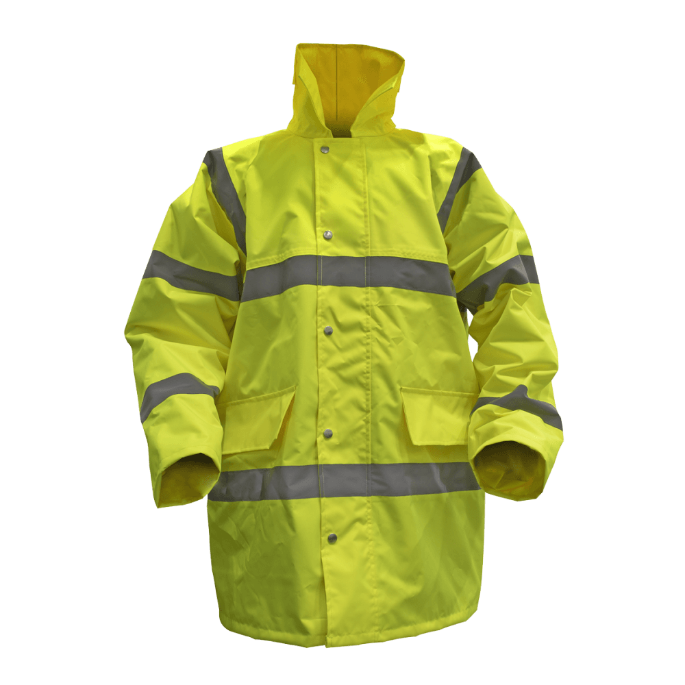 Hi-Vis Yellow Motorway Jacket with Quilted Lining - Large Model No-806L