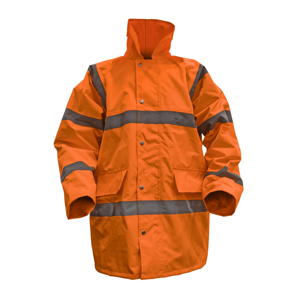 Hi-Vis Orange Motorway Jacket with Quilted Lining - X-Large Model No-806XLO