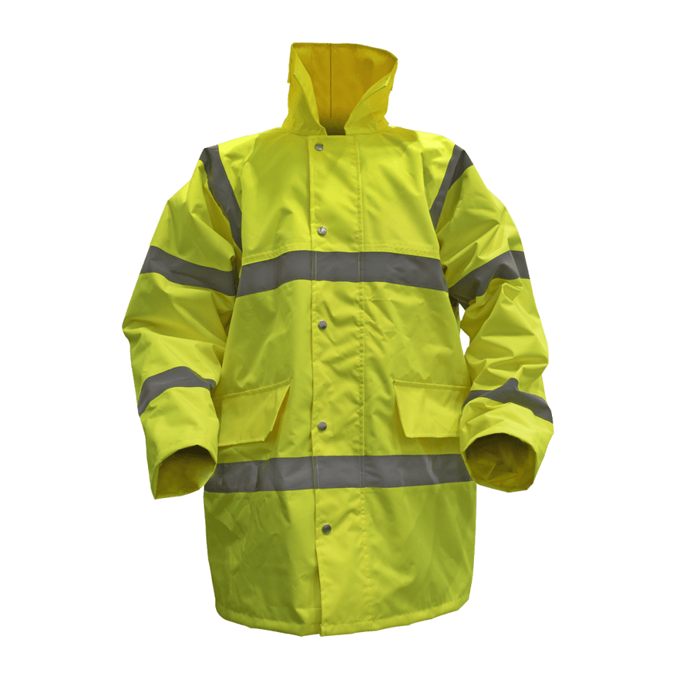 Hi-Vis Yellow Motorway Jacket with Quilted Lining - XX-Large Model No-806XXL