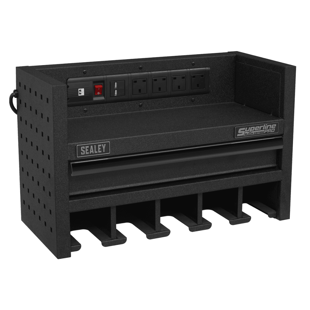 Power Tool Storage Rack 560mm with Drawer & Power Strip Model No-AP22SRBE