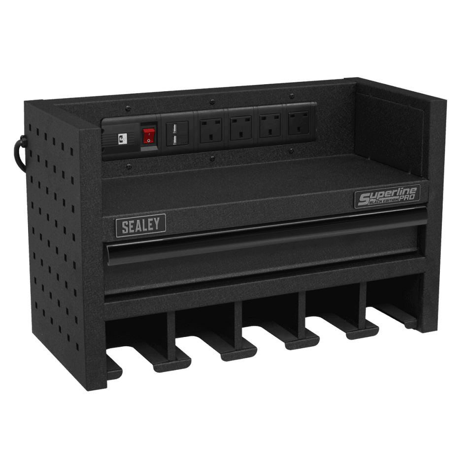 Power Tool Storage Rack 560mm with Drawer & Power Strip Model No-AP22SRBE