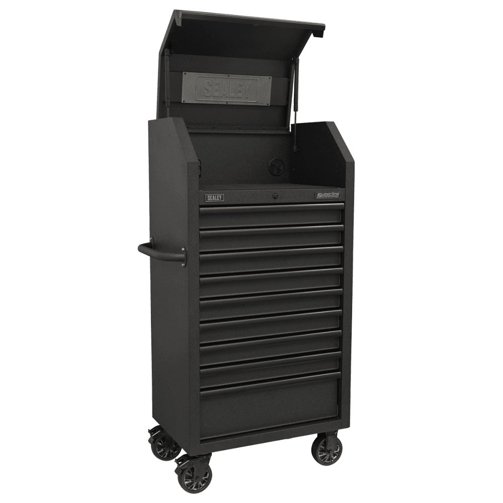 Superline PRO® Black Edition Tower Cabinet with 9 Soft Close Drawers & Power Bar 690mm : Model No-AP2709BE