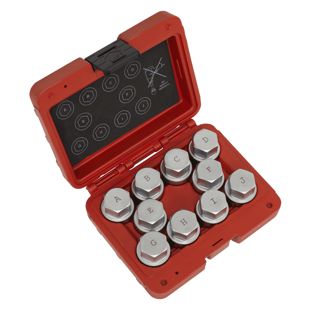 Locking Wheel Nut Key Set 10pc - Land Rover Model No-SX222