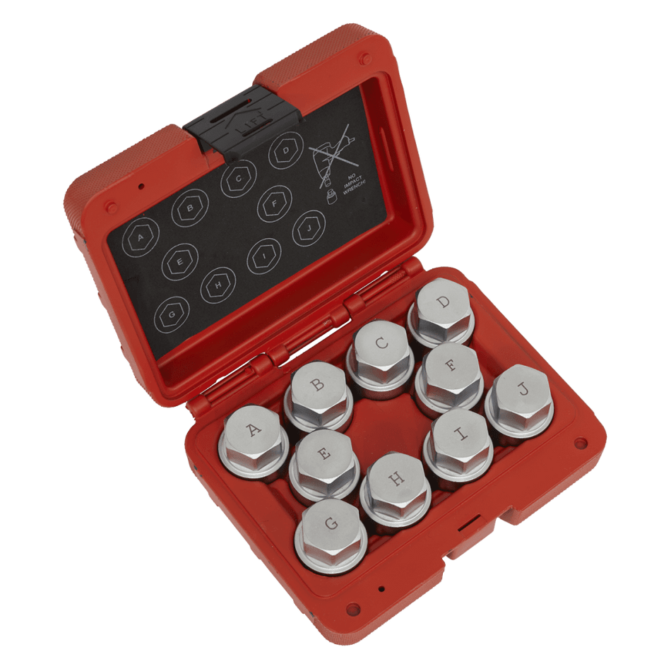 Locking Wheel Nut Key Set 10pc - Land Rover Model No-SX222
