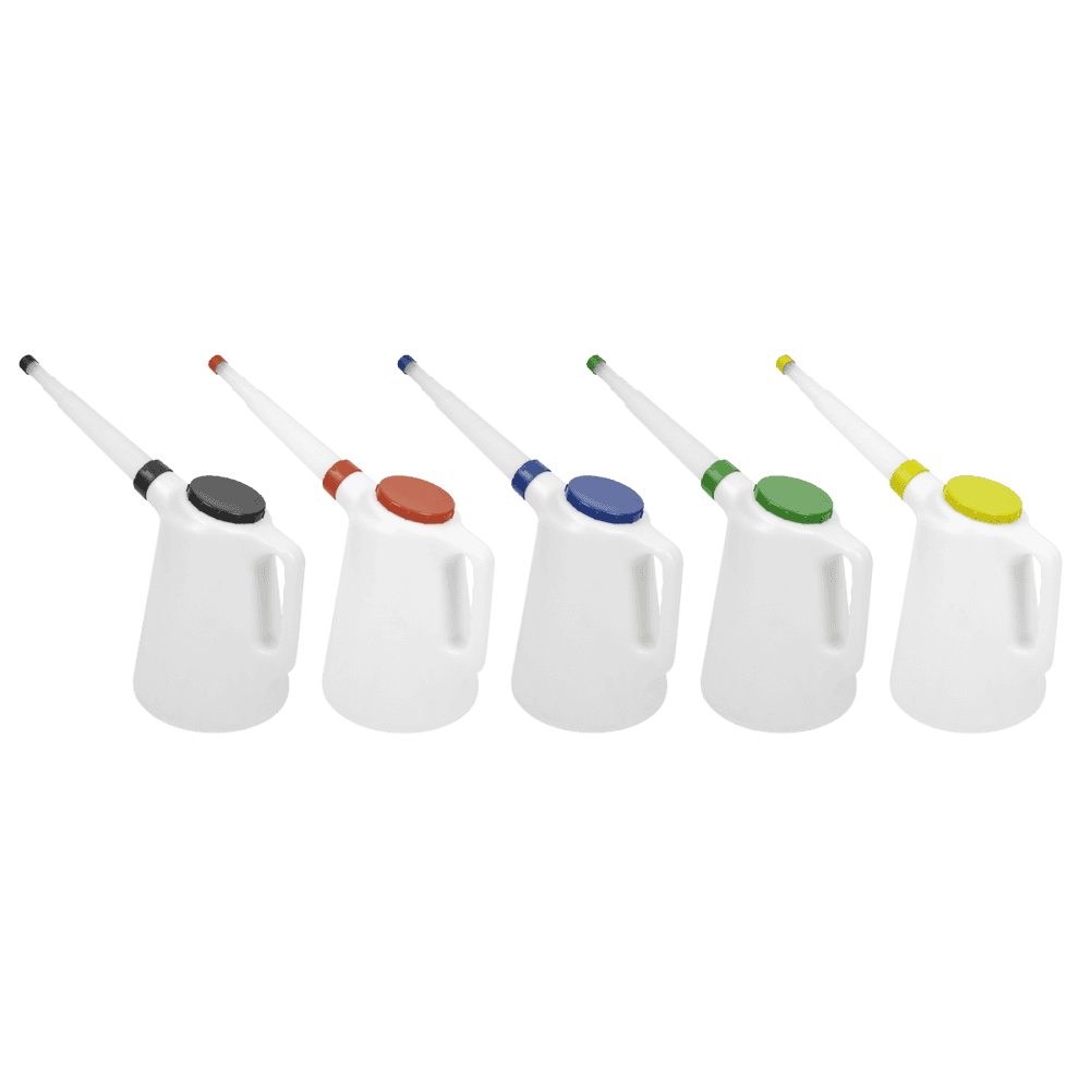 Sealey Oil Containers with Lid & Flexible Spouts 5L - Set of 5 Model No JDL5SET