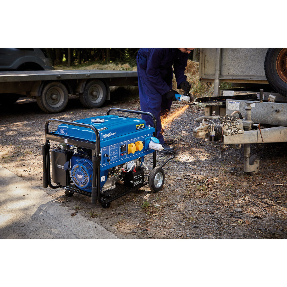 DRAPER Petrol Generator with Wheels (6.5kVA/11kW): Model No. PG68W