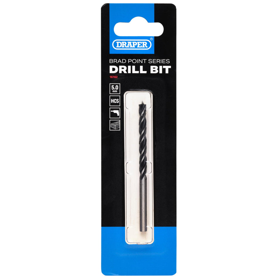 Brad Point Drill Bit, 5.0mm x 86mm: No.DBBP