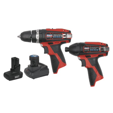 Sealey 2 x SV12 Series Cordless Power Tool Kit 12V - 2 Batteries Model No- CP1200COMBO6