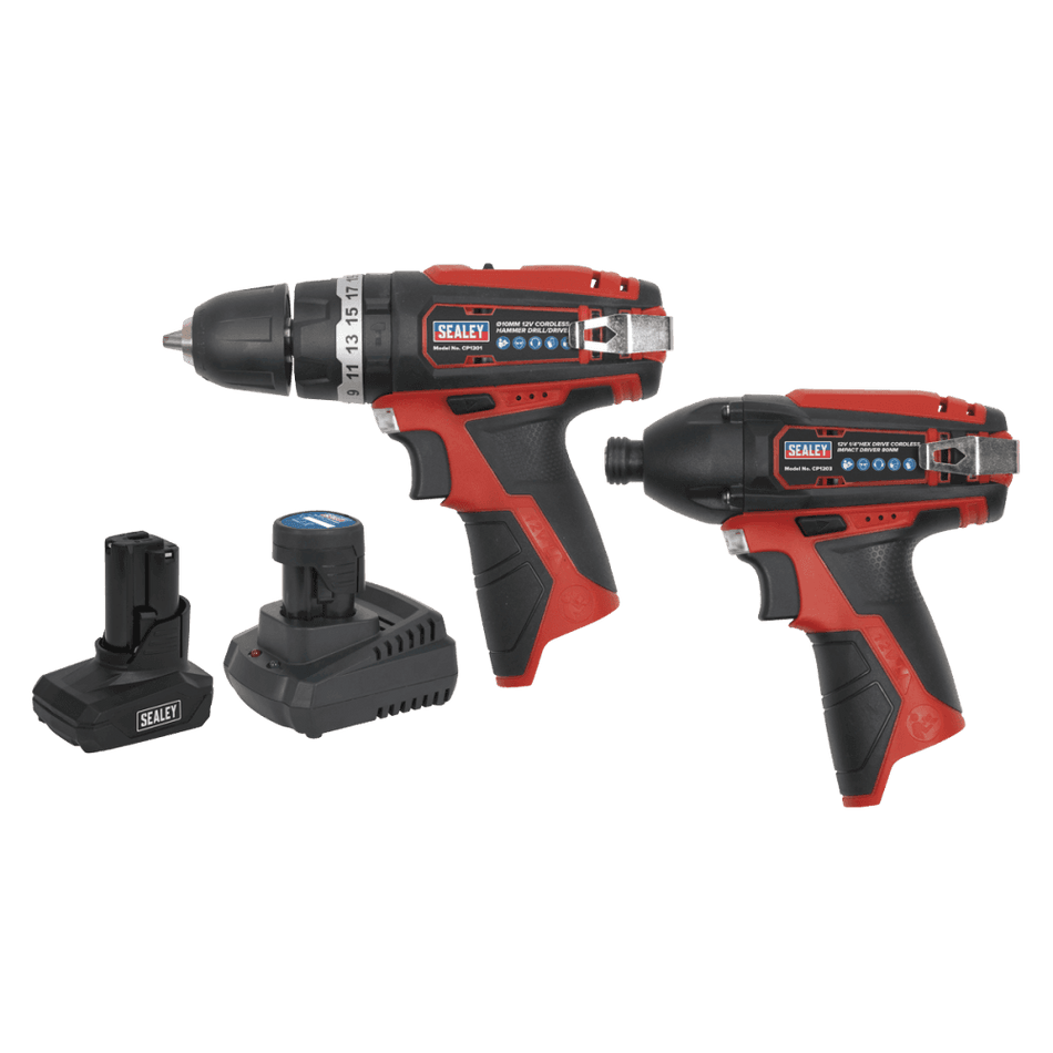 Sealey SV12 Series 2 x 12V Cordless Power Tool Combo Kit Model No- CP1200COMBO6