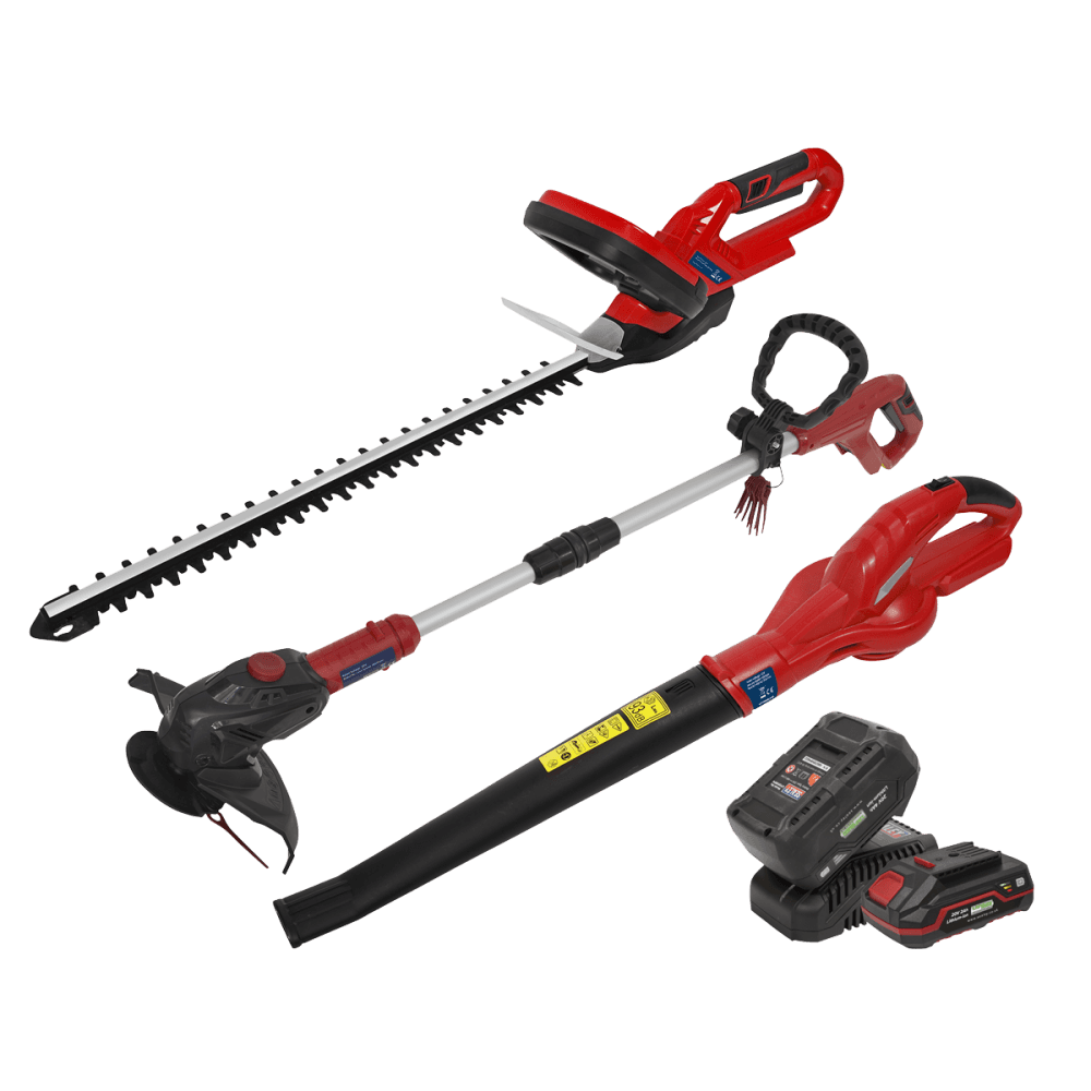 Sealey 20V Series 3 x Garden Power Tool Kit - 2 Batteries Model No- CP20VCOMBO6