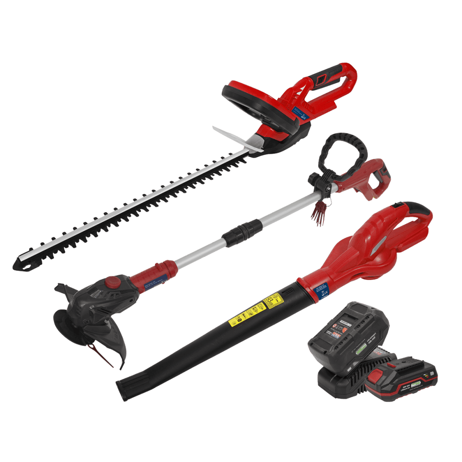 Sealey 20V Series 3 x Garden Power Tool Kit - 2 Batteries Model No- CP20VCOMBO6