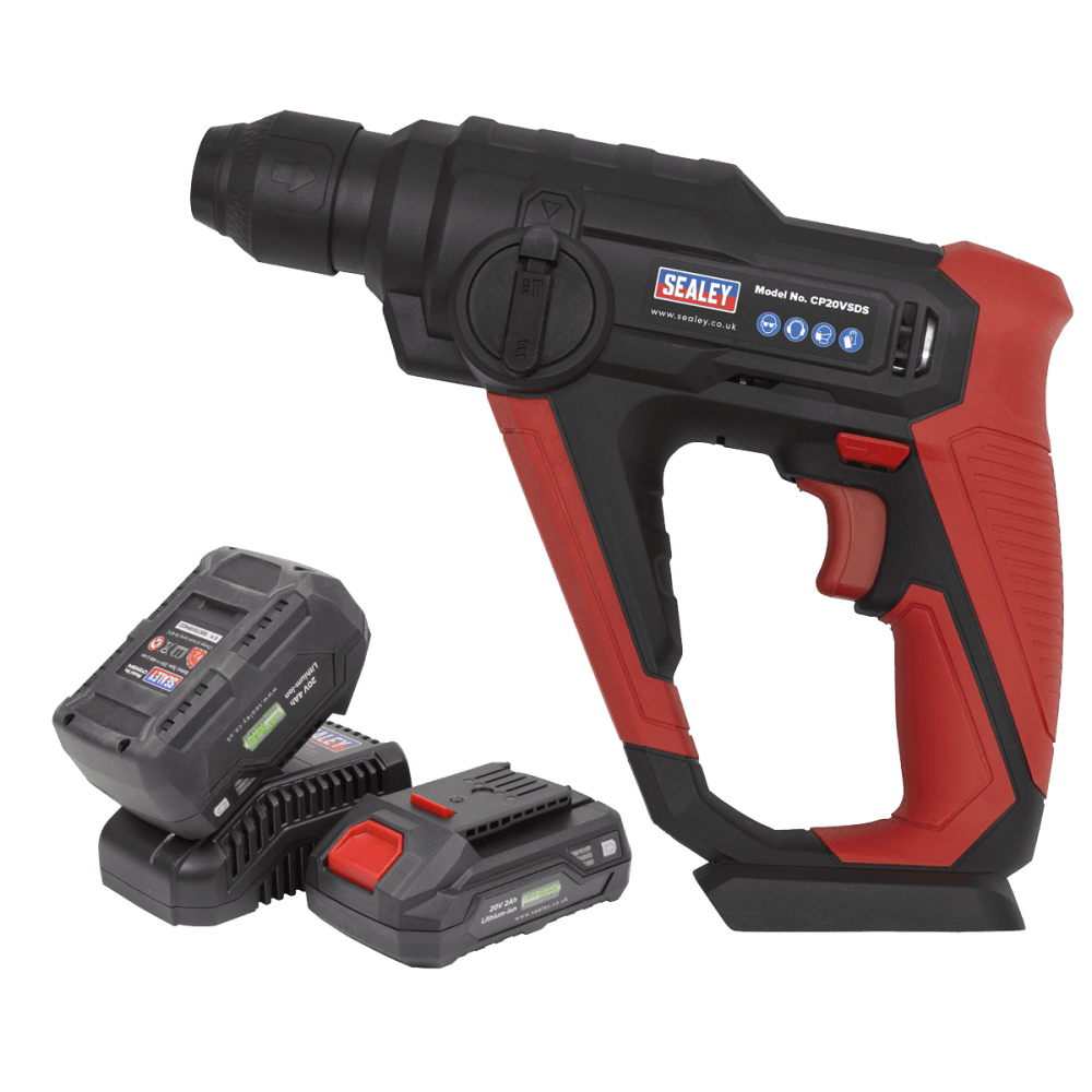 Sealey Cordless Rotary Hammer Drill Kit 20V SDS Plus - 2 Batteries Model No- CP20VSDSKIT
