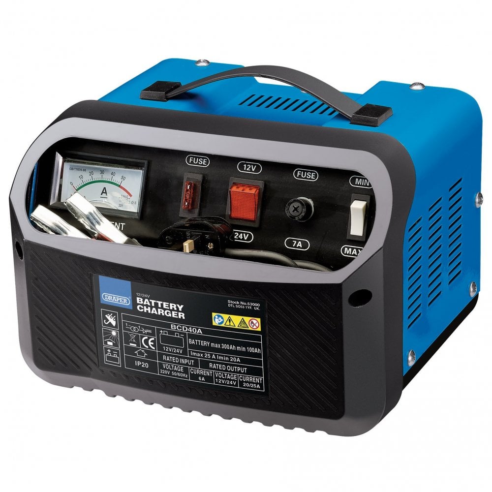 Draper 12/24V 20-25A Battery Charger Model No. BCD40A