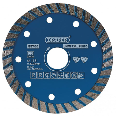 Draper Turbo Diamond Blade, 115mm Model No. DBT1