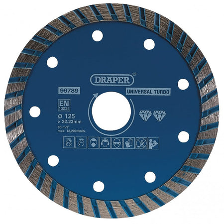 Draper Turbo Diamond Blade, 125mm Model No. DBT2