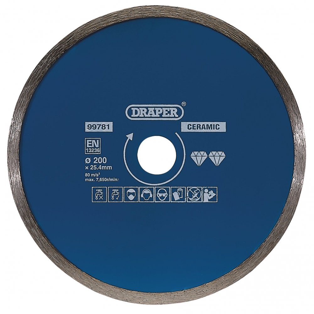 Draper Continuous Diamond Blade (200mm) Model No. DBC4