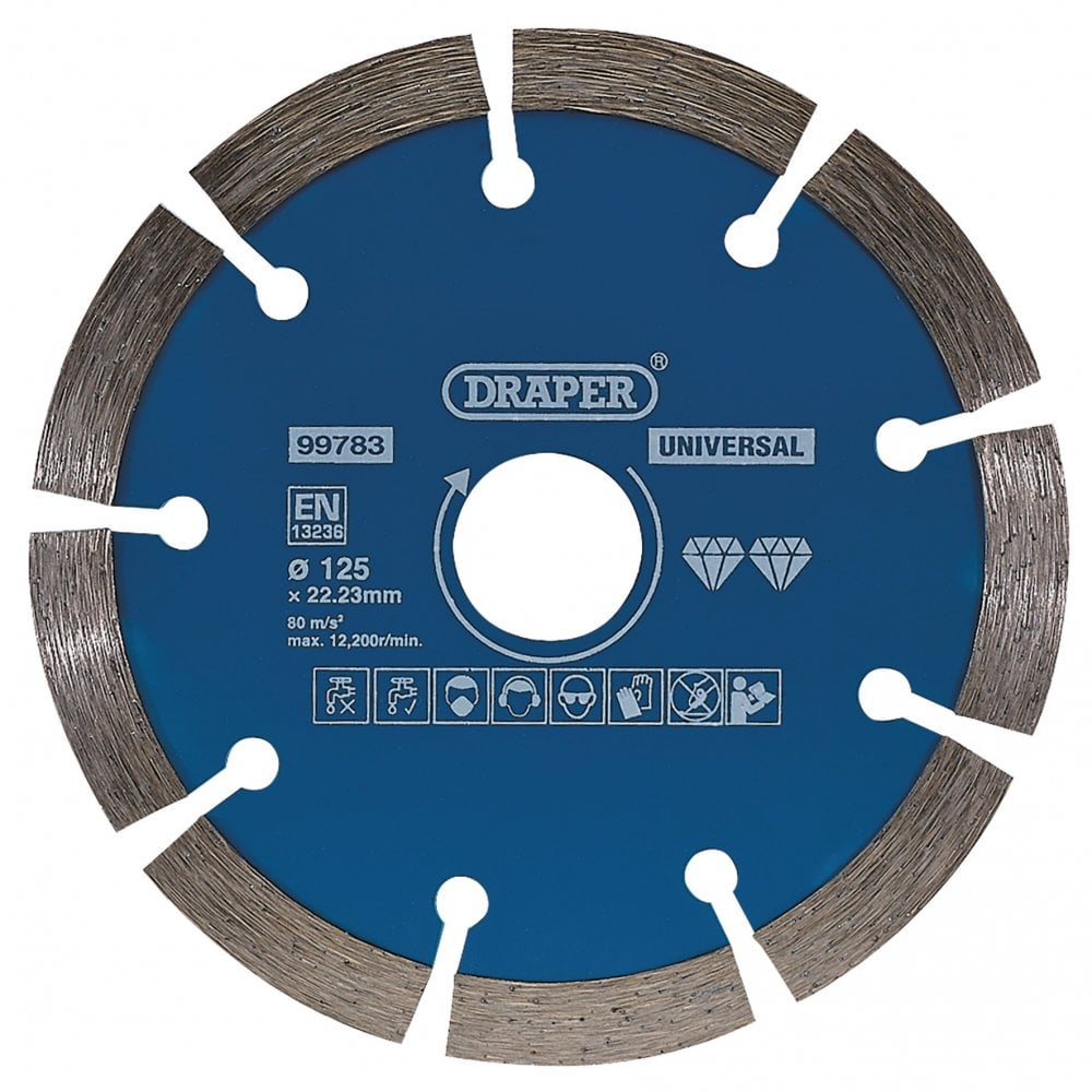 Draper Segmented Diamond Blade, 125mm Model No. DBS2