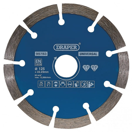 Draper Segmented Diamond Blade, 125mm Model No. DBS2