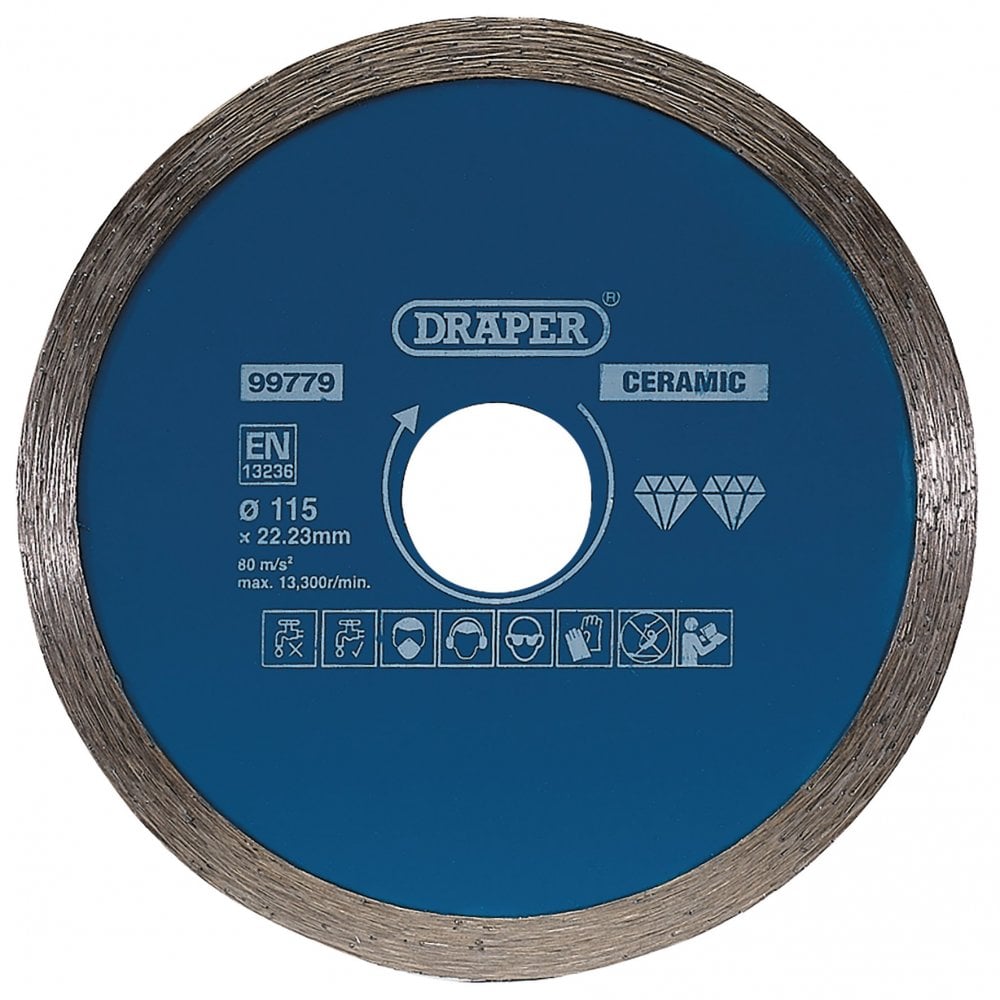Draper Continuous Diamond Blade, 115mm Model No. DBC2