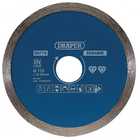 Draper Continuous Diamond Blade, 115mm Model No. DBC2