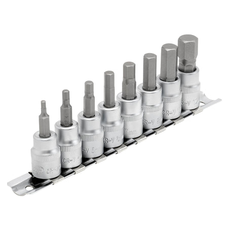 DRAPER 3/8" Sq. Dr. Hexagonal Socket Bit Set (8 piece) : Model No. D-HEX/8/55