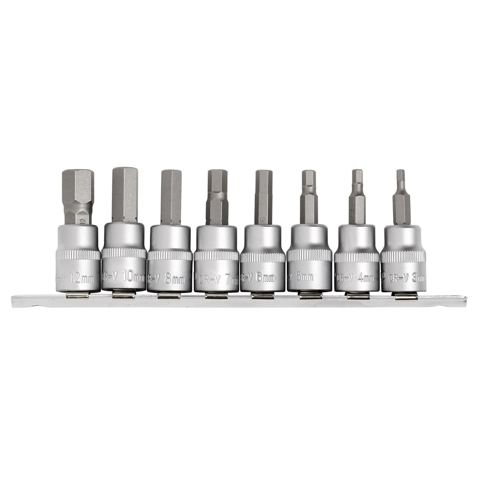 DRAPER 3/8" Sq. Dr. Hexagonal Socket Bit Set (8 piece) : Model No. D-HEX/8/55