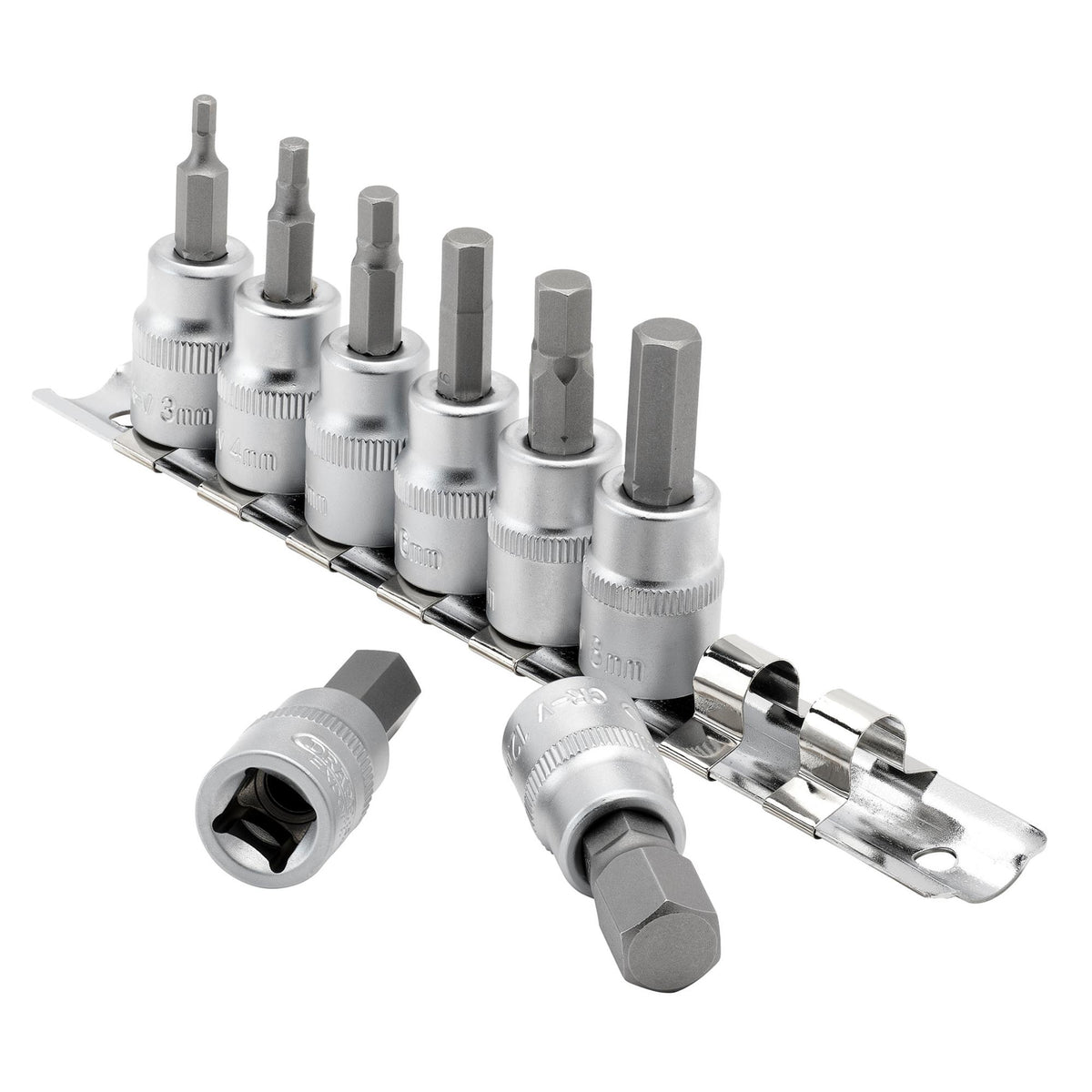DRAPER 3/8" Sq. Dr. Hexagonal Socket Bit Set (8 piece) : Model No. D-HEX/8/55