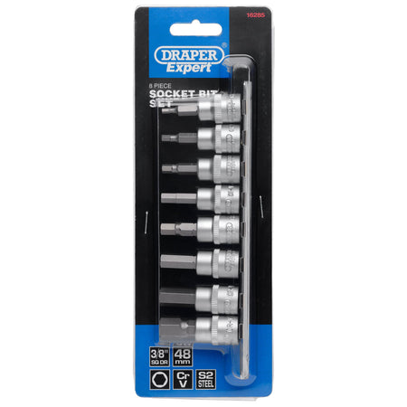 DRAPER 3/8" Sq. Dr. Hexagonal Socket Bit Set (8 piece) : Model No. D-HEX/8/55