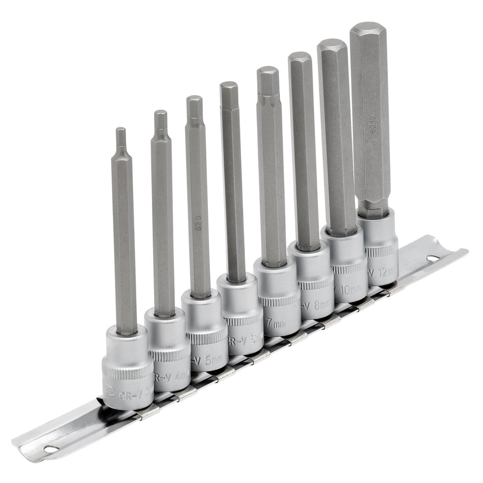 DRAPER 3/8" Sq. Dr. Hexagonal Socket Bit Set (8 piece) : Model No. D-HEX/8/100