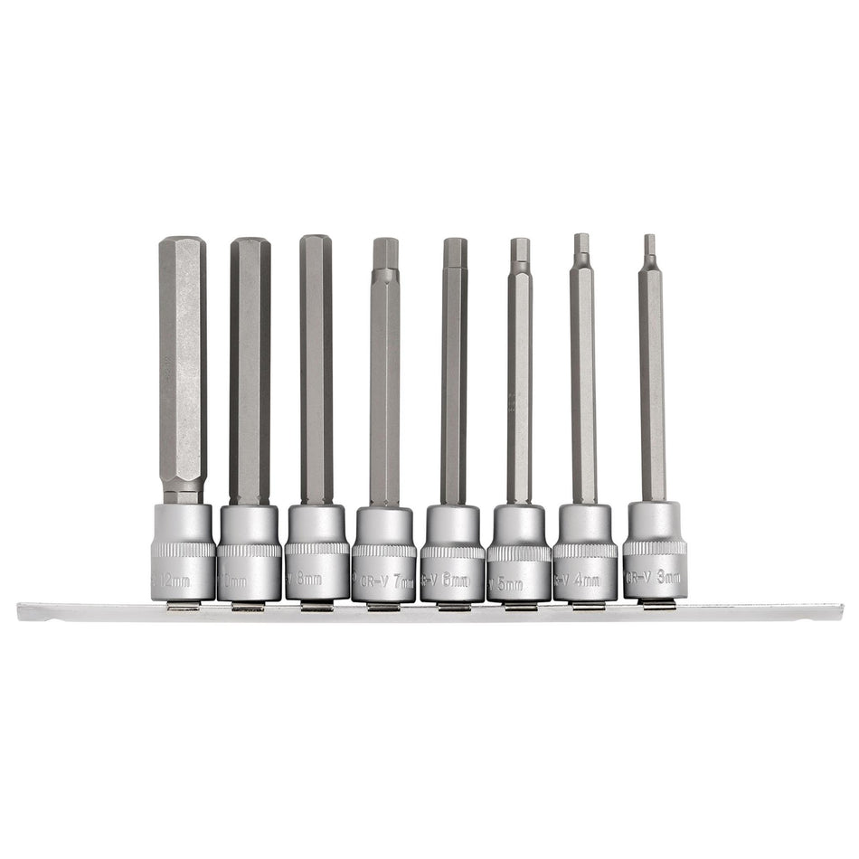 DRAPER 3/8" Sq. Dr. Hexagonal Socket Bit Set (8 piece) : Model No. D-HEX/8/100