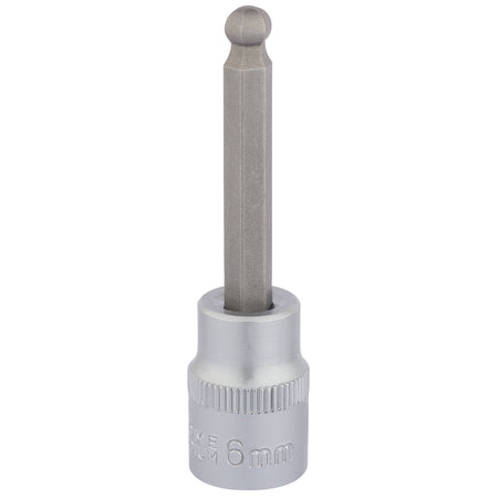 DRAPER 3/8" Sq. Dr. Ball End Hexagonal Socket Bits (6mm) : Model No. D-HEX-BALL/B