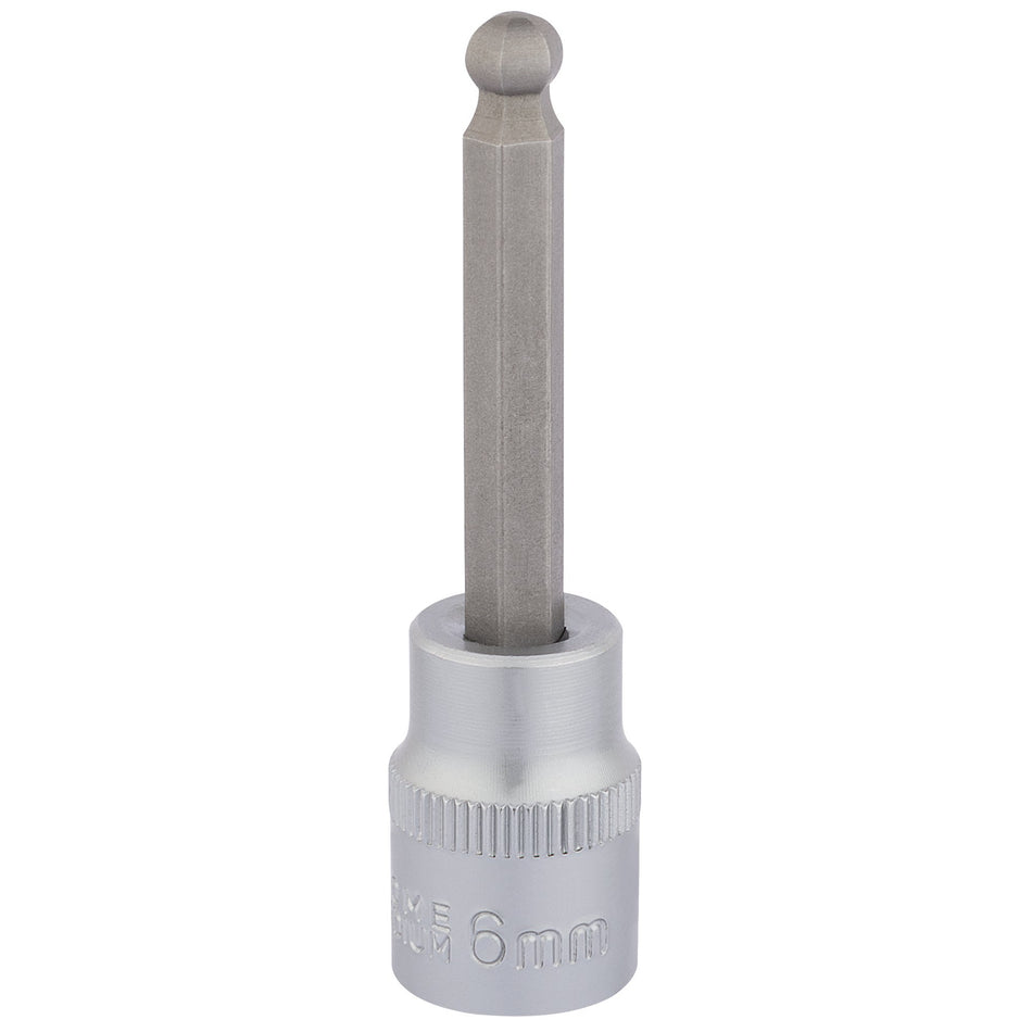 DRAPER 3/8" Sq. Dr. Ball End Hexagonal Socket Bits (6mm) : Model No. D-HEX-BALL/B