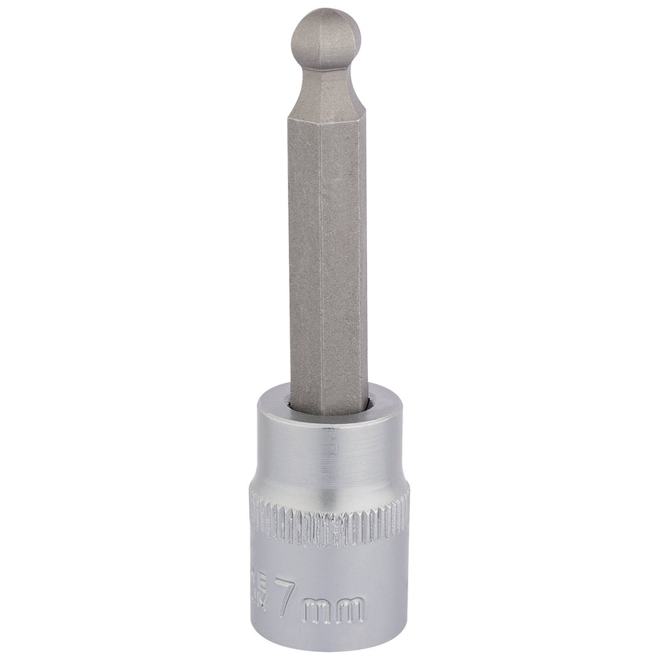 DRAPER 3/8" Sq. Dr. Ball End Hexagonal Socket Bits (7mm) : Model No. D-HEX-BALL/B