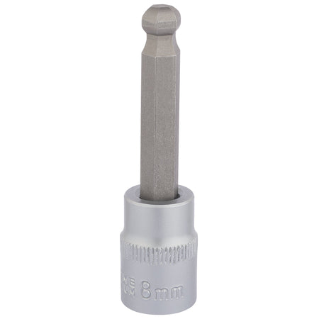 DRAPER 3/8" Sq. Dr. Ball End Hexagonal Socket Bits (8mm) : Model No. D-HEX-BALL/B