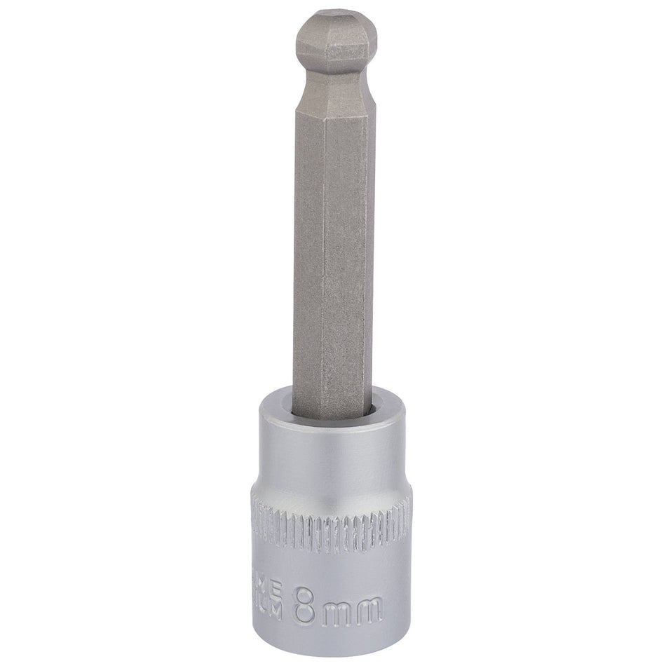 DRAPER 3/8" Sq. Dr. Ball End Hexagonal Socket Bits (8mm) : Model No. D-HEX-BALL/B