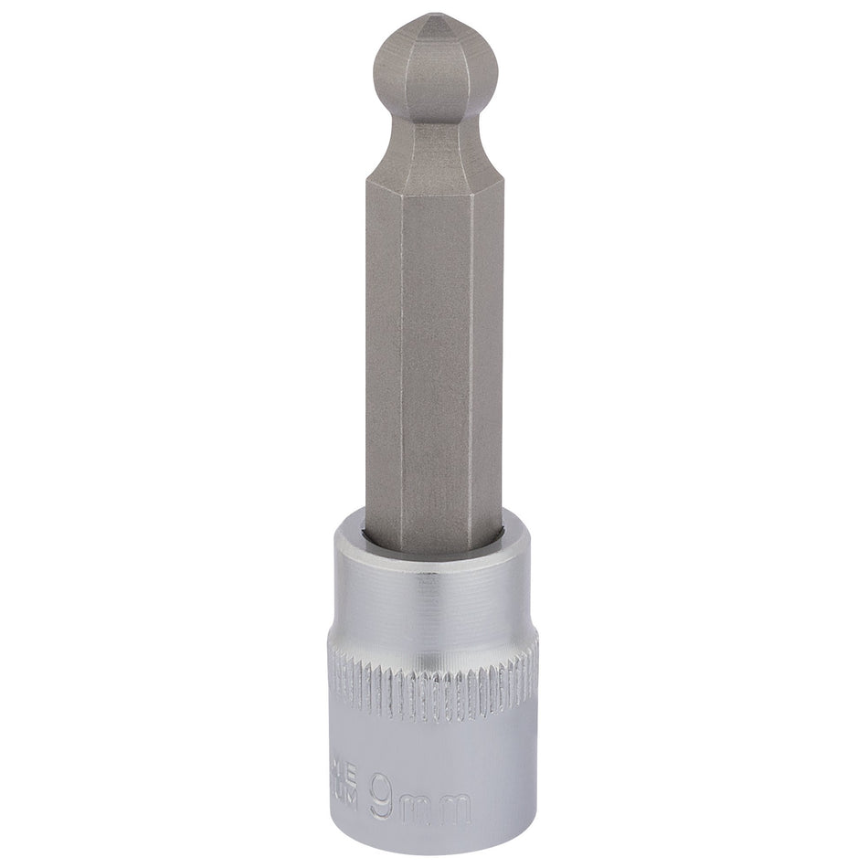 DRAPER 3/8" Sq. Dr. Ball End Hexagonal Socket Bits (9mm) : Model No. D-HEX-BALL/B