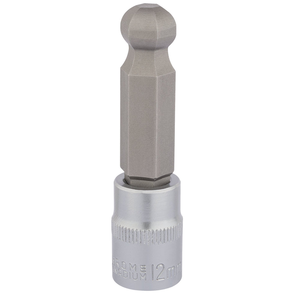 DRAPER 3/8" Sq. Dr. Ball End Hexagonal Socket Bits (12mm) : Model No. D-HEX-BALL/B